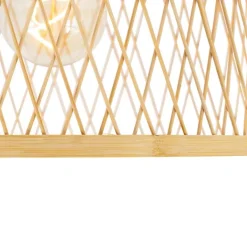 QAZQA Landelijke plafondlamp rotan 40 cm IP44 - Calamus