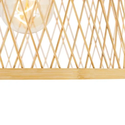 QAZQA Landelijke plafondlamp rotan 40 cm IP44 - Calamus