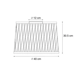 QAZQA Landelijke plafondlamp rotan 40 cm IP44 - Calamus