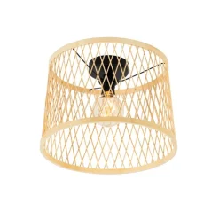 QAZQA Landelijke plafondlamp rotan 40 cm IP44 - Calamus