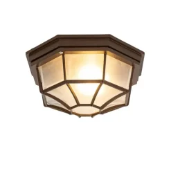QAZQA Landelijke plafondlamp roestbruin 26,5 IP44 - Bri