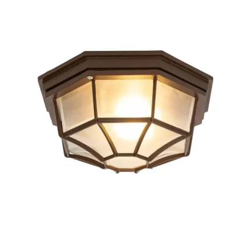 QAZQA Landelijke plafondlamp roestbruin 26,5 IP44 - Bri