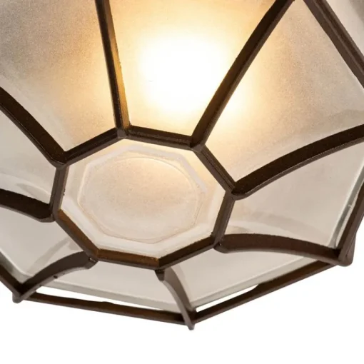 QAZQA Landelijke plafondlamp roestbruin 26,5 IP44 - Bri