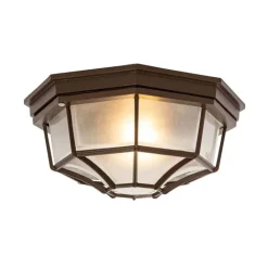 QAZQA Landelijke plafondlamp roestbruin 26,5 IP44 - Bri