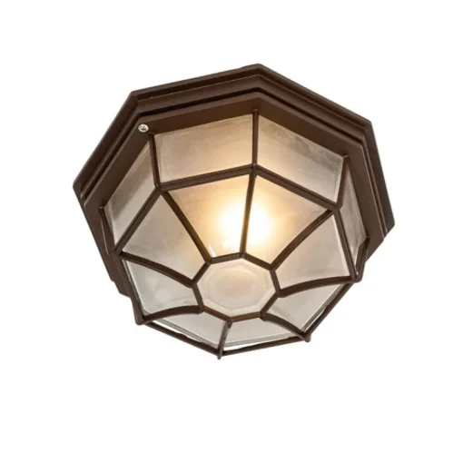 QAZQA Landelijke plafondlamp roestbruin 26,5 IP44 - Bri