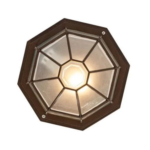 QAZQA Landelijke plafondlamp roestbruin 26,5 IP44 - Bri