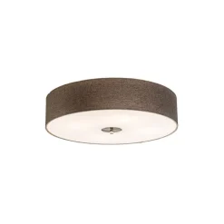QAZQA Landelijke plafondlamp taupe 50 cm - Drum Jute