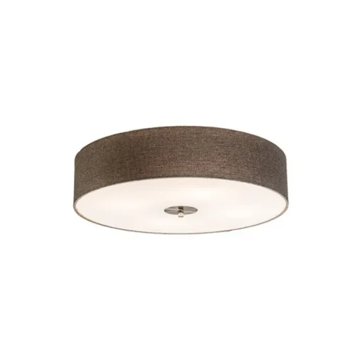 QAZQA Landelijke plafondlamp taupe 50 cm - Drum Jute