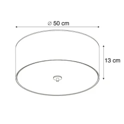 QAZQA Landelijke plafondlamp taupe 50 cm - Drum Jute