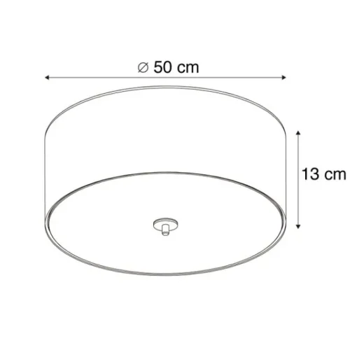 QAZQA Landelijke plafondlamp taupe 50 cm - Drum Jute