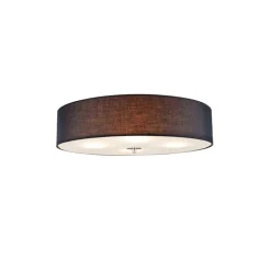 QAZQA Landelijke plafondlamp zwart 50 cm - Drum