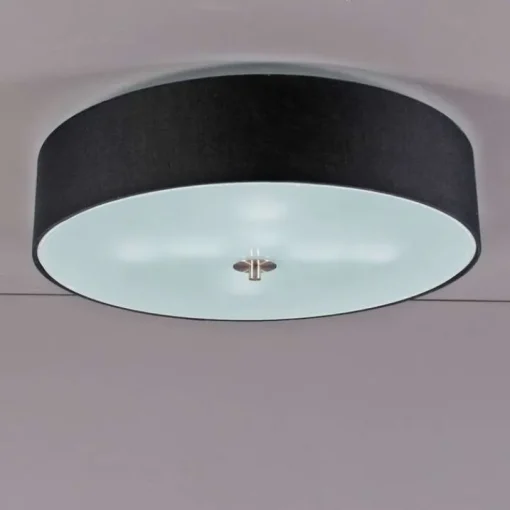 QAZQA Landelijke plafondlamp zwart 50 cm - Drum