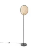 QAZQA Landelijke vloerlamp zwart met rotan 35 cm - Kata