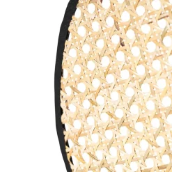 QAZQA Landelijke vloerlamp zwart met rotan 35 cm - Kata