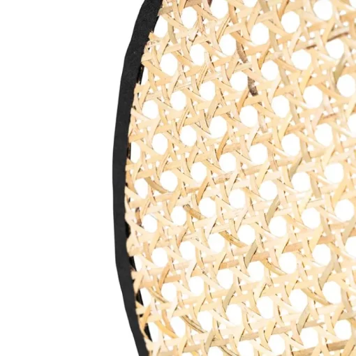 QAZQA Landelijke vloerlamp zwart met rotan 35 cm - Kata