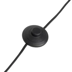QAZQA Landelijke vloerlamp zwart met rotan 35 cm - Kata