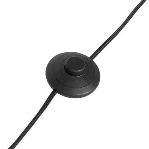 QAZQA Landelijke vloerlamp zwart met rotan 35 cm - Kata