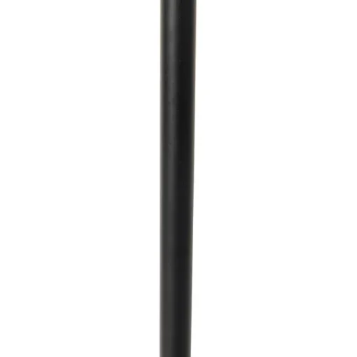 QAZQA Landelijke vloerlamp zwart met rotan 35 cm - Kata