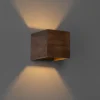 QAZQA Landelijke wandlamp walnoot hout - Transfer