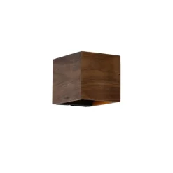 QAZQA Landelijke wandlamp walnoot hout - Transfer