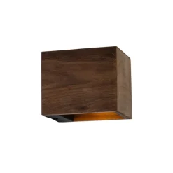 QAZQA Landelijke wandlamp walnoot hout - Transfer