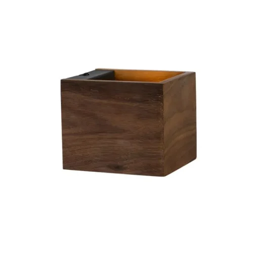 QAZQA Landelijke wandlamp walnoot hout - Transfer