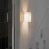 QAZQA Landelijke wandlamp wit met stoffen kap - Vete