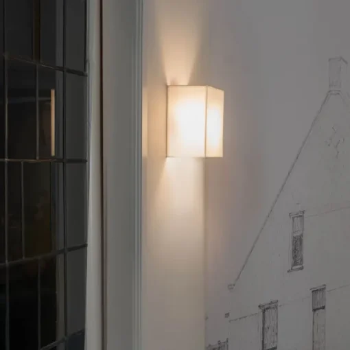 QAZQA Landelijke wandlamp wit met stoffen kap - Vete