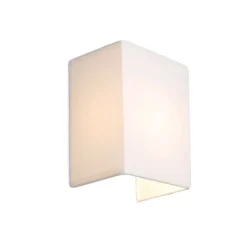 QAZQA Landelijke wandlamp wit met stoffen kap - Vete