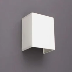 QAZQA Landelijke wandlamp wit met stoffen kap - Vete