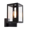 QAZQA Landelijke wandlamp zwart IP44 - Sutton Up