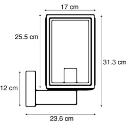QAZQA Landelijke wandlamp zwart IP44 - Sutton Up