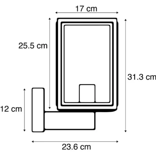 QAZQA Landelijke wandlamp zwart IP44 - Sutton Up