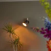 QAZQA Landelijke wandlamp zwart met hout - Flint