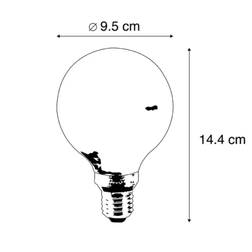 LUEDD LED lamp G95 E27 5W 1800K amber 3-staps dimbaar