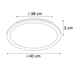 Trio Leuchten LED paneel rond zwart 40 cm incl. LED 3 staps dimbaar - Lope
