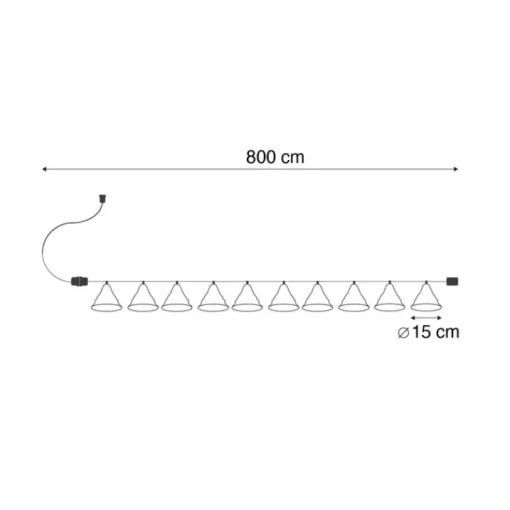 Newgarden Lichtsnoer bruin 8m incl. LED 10-lichts IP44 solar oplaadbaar - Maro