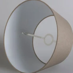 QAZQA Linnen lampenkap taupe rond schuin 35/30/18