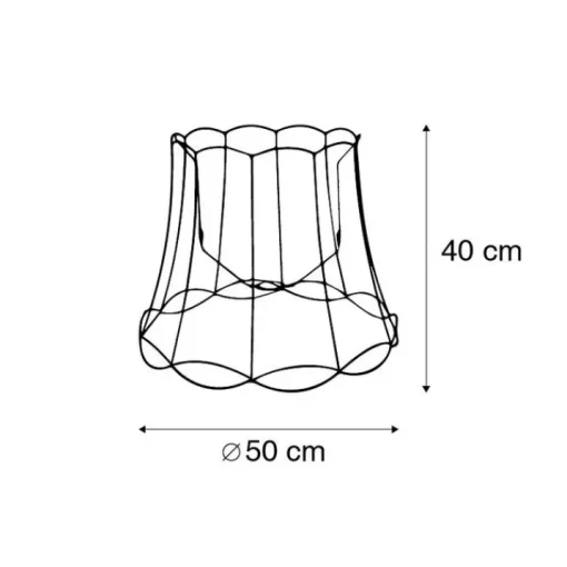 QAZQA Metalen lampenkap zwart 50/40 - Granny Frame