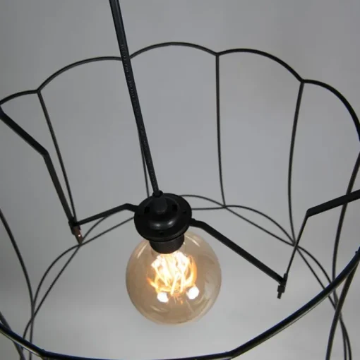 QAZQA Metalen lampenkap zwart 50/40 - Granny Frame