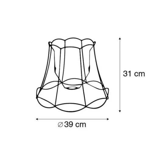 QAZQA Metalen lampenkap zwart 40/31 - Granny Frame