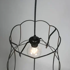 QAZQA Metalen lampenkap zwart 40/31 - Granny Frame