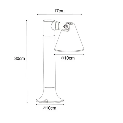 QAZQA Modern buiten paaltje roestbruin 30 cm IP44 verstelbaar - Ciara