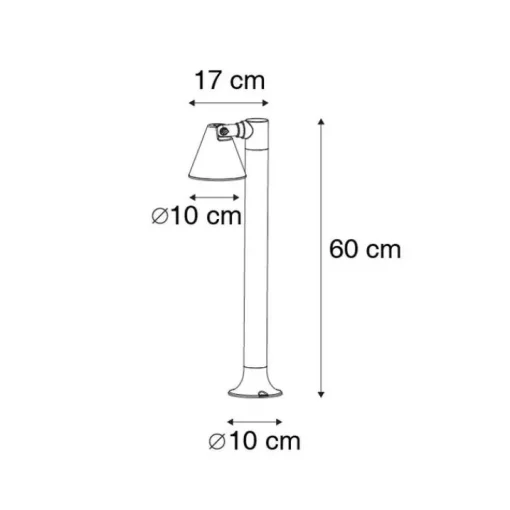 QAZQA Modern buiten paaltje zwart 60 cm IP44 verstelbaar - Ciara