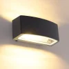 QAZQA Modern buitenwandlamp grafiet 14,3 cm IP44 - Latina