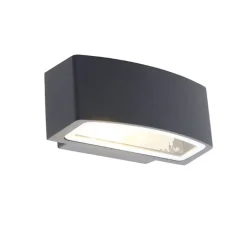 QAZQA Modern buitenwandlamp grafiet 14,3 cm IP44 - Latina