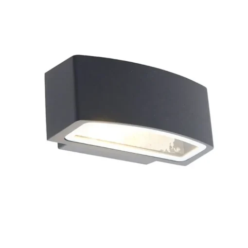 QAZQA Modern buitenwandlamp grafiet 14,3 cm IP44 - Latina