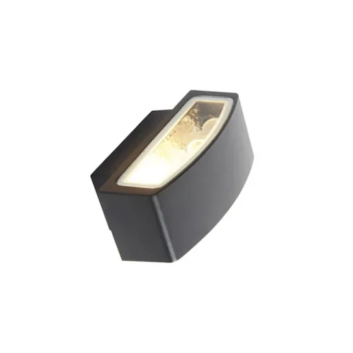 QAZQA Modern buitenwandlamp grafiet 14,3 cm IP44 - Latina