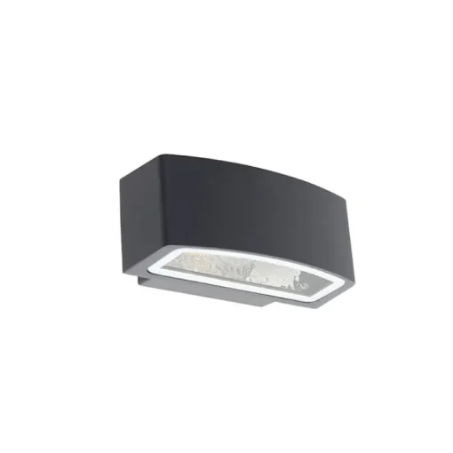 QAZQA Modern buitenwandlamp grafiet 14,3 cm IP44 - Latina