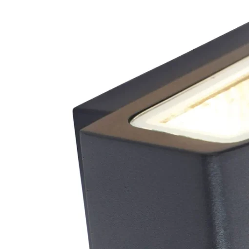 QAZQA Modern buitenwandlamp grafiet 14,3 cm IP44 - Latina